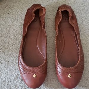 Tory Burch Snake Print Flats